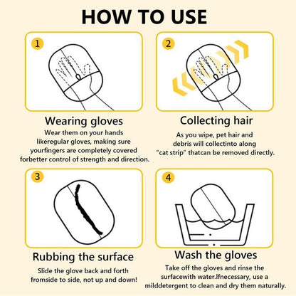Pet Hair Removal Gloves, Electrostatic Pet Hair Remover, Reusable Cat&amp;Dog Hair Remover for Couch, Furniture, Carpet, Car Seat, Pet Grooming Gloves